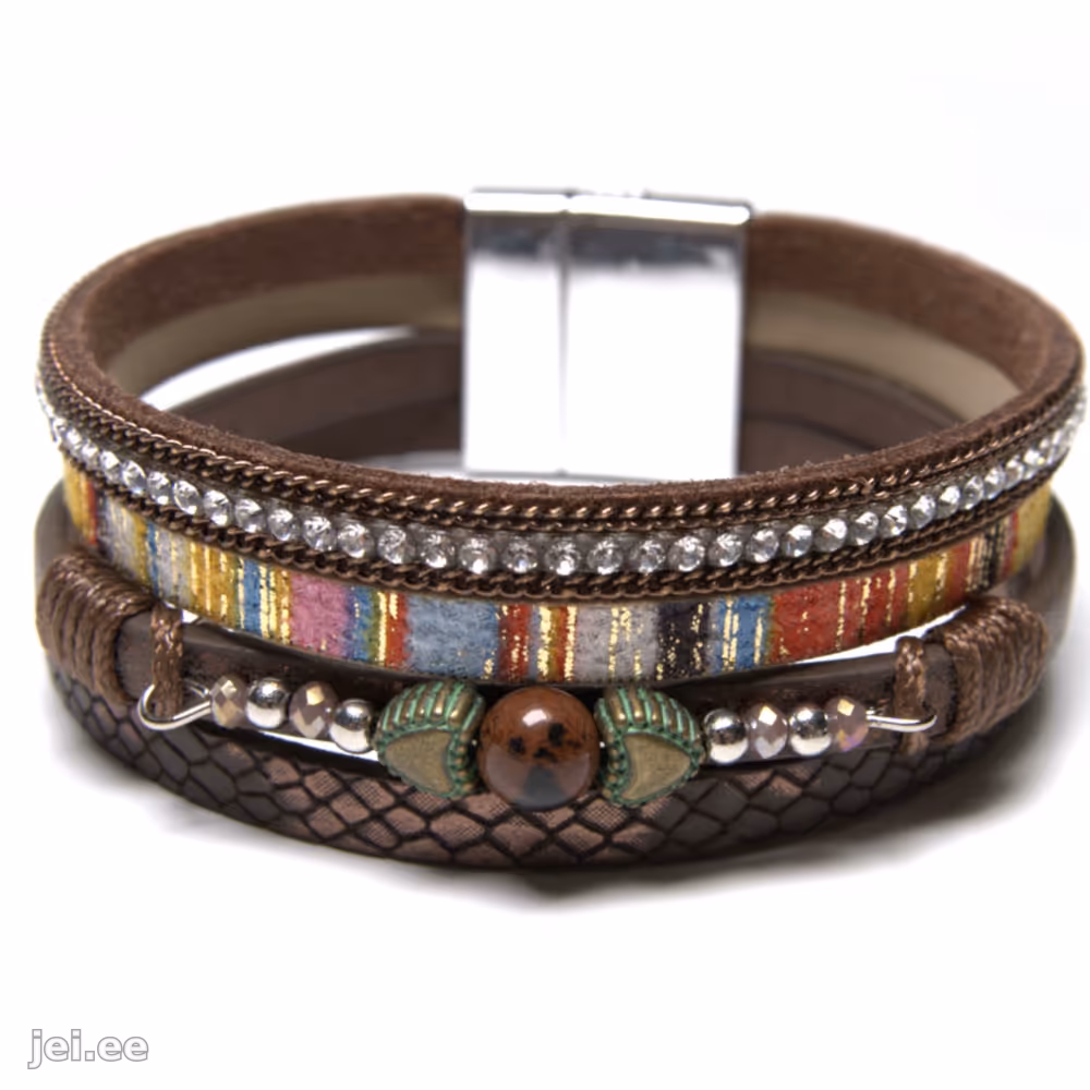 Boho-stiilis käepael — Pruun